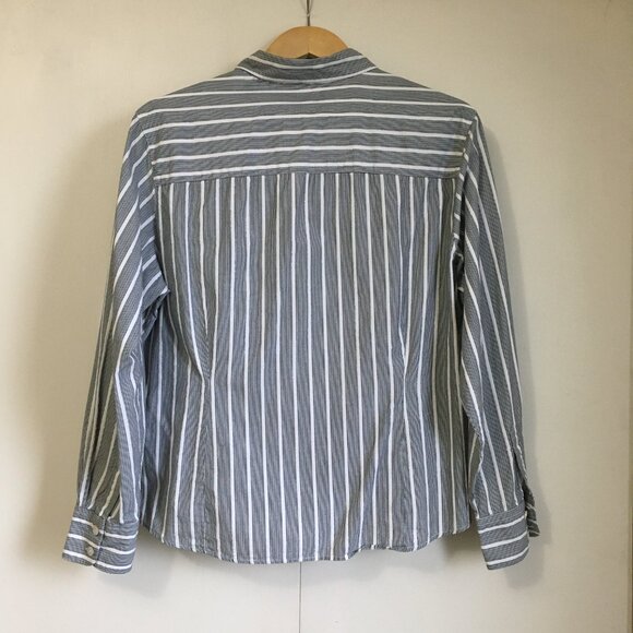 Tabi Classic Cotton Striped Metallic Weave Button Up Dress Shirt - Picture 2 of 9